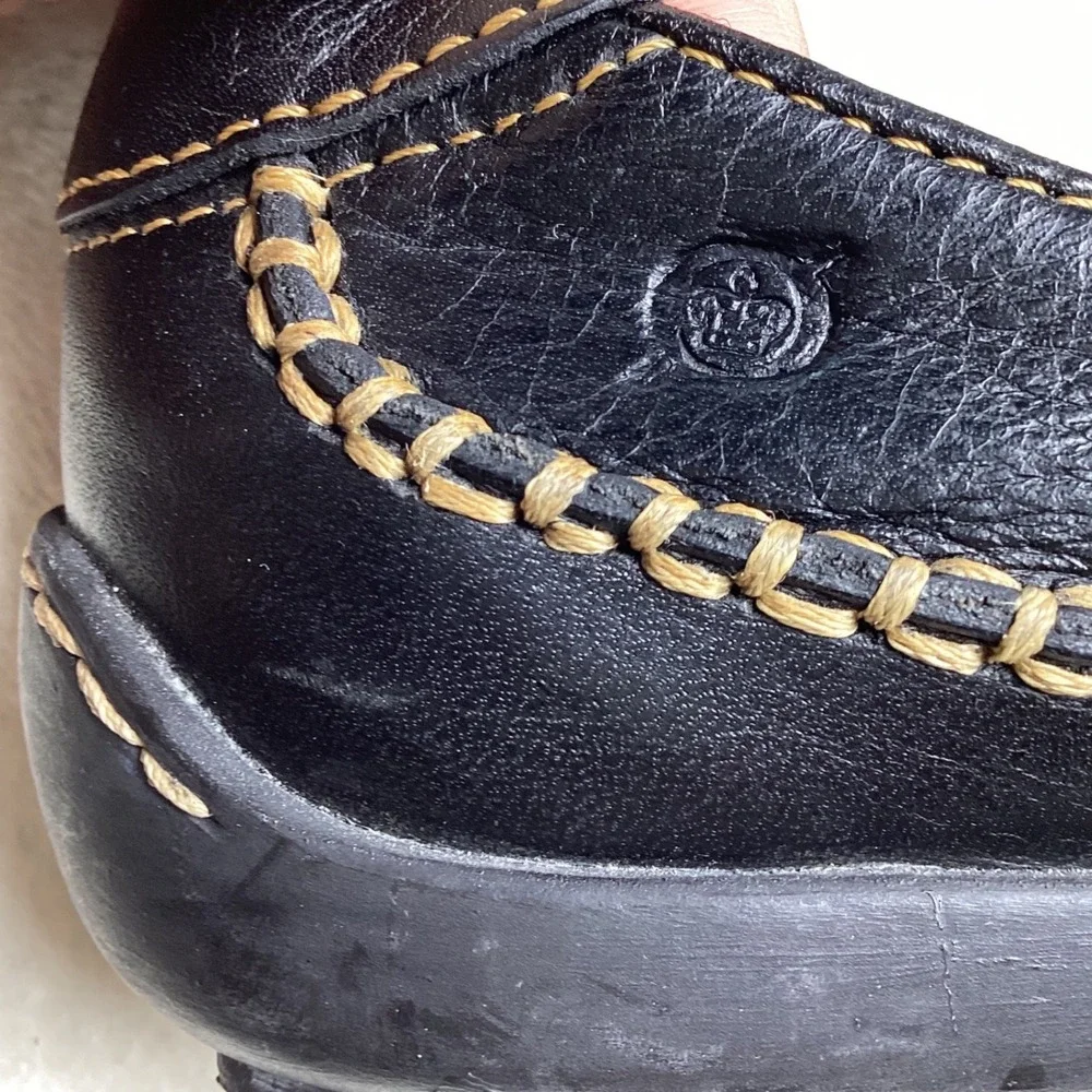 Born Black Leather Mary Jane Flats Size 7 Whipstitch Comfort Shoes Gorpcore